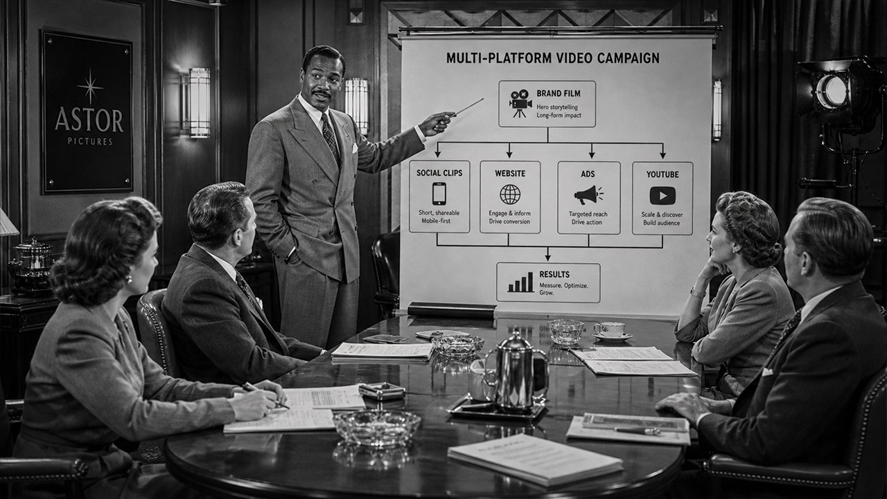 A man pointing at a presentation in a boardroom.