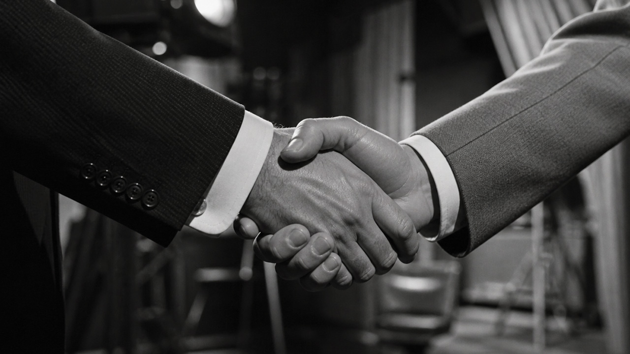 two men handshake